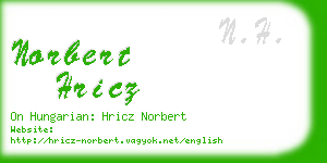 norbert hricz business card